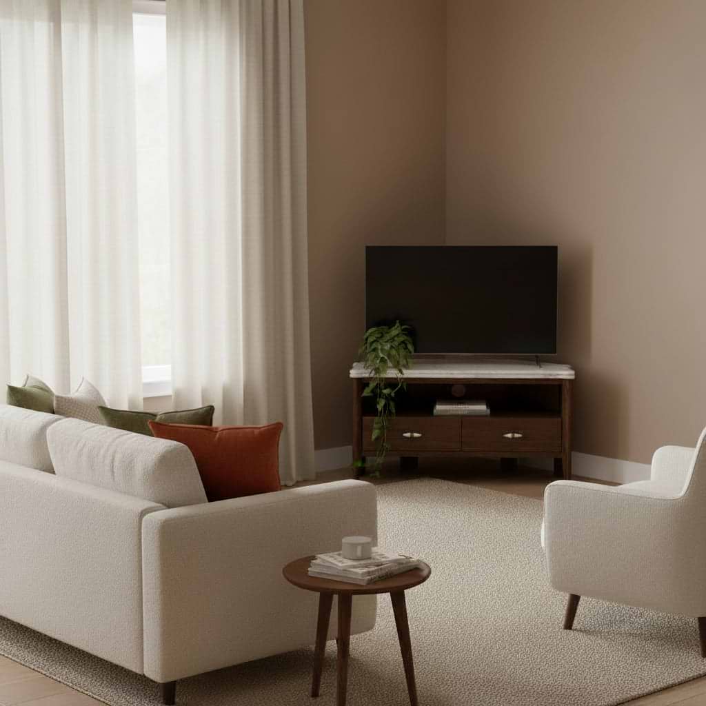 Hawthorne Dark Oak & Marble 100cm Corner TV Unit