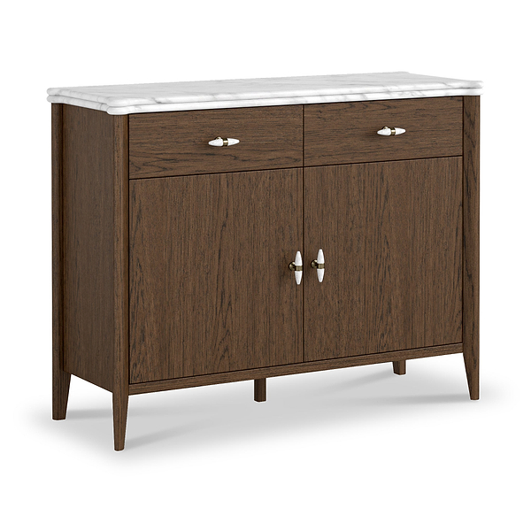 Hawthorne Dark Oak & Marble Small Sideboard