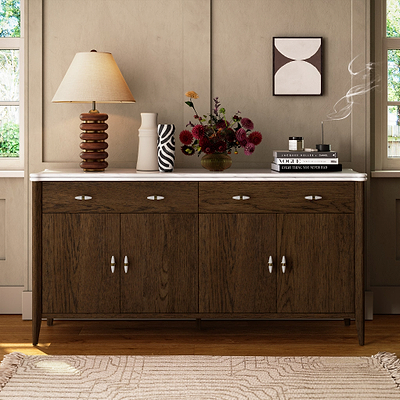 Hawthorne Dark Oak & Marble Extra Large Sideboard