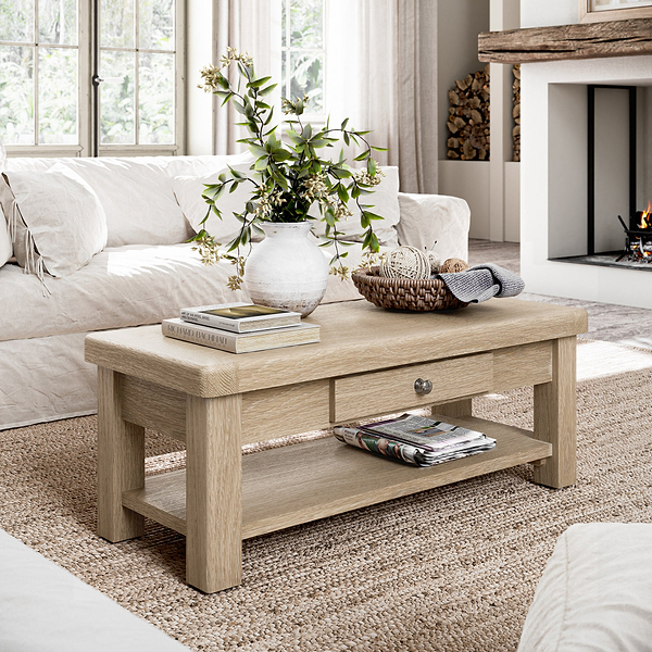 Portland Washed Oak Coffee Table