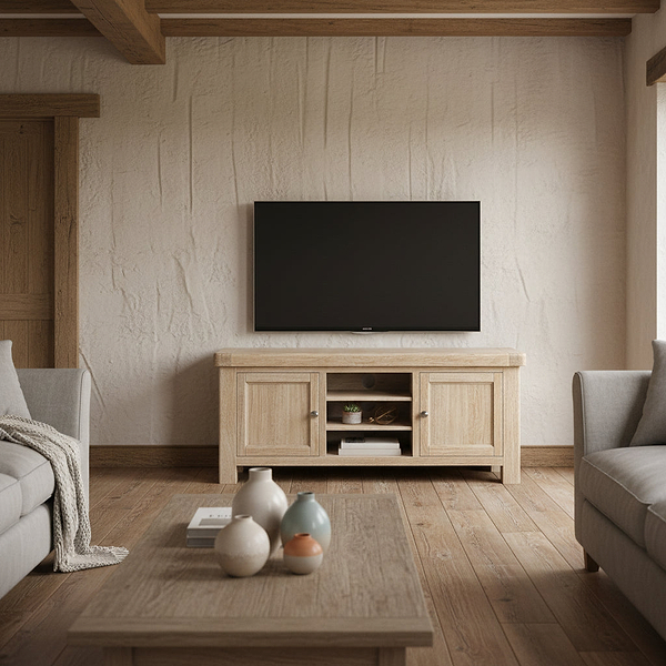 Portland Washed Oak 140cm TV Unit