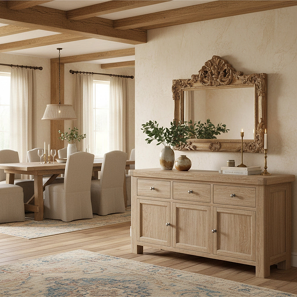 Portland Washed Oak Large Sideboard