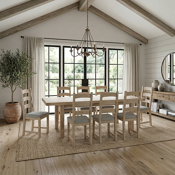 Portland Washed Oak 200-245cm Extendable Dining Table