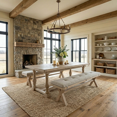 Portland Washed Oak 200cm Cross Leg Dining Bench