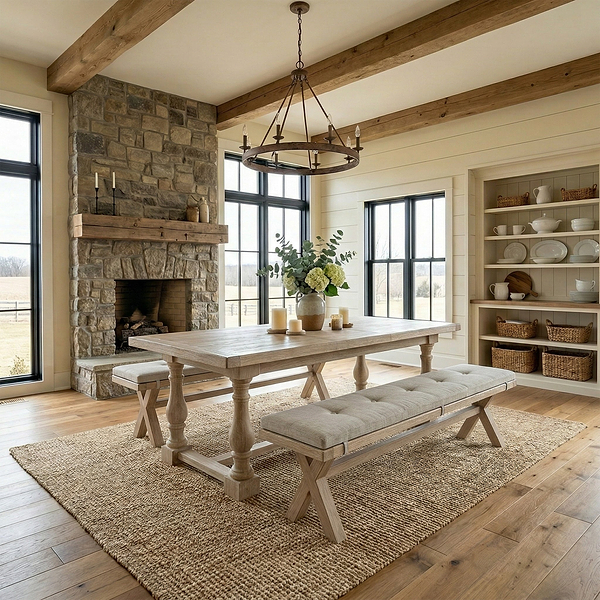 Portland Washed Oak 200cm Cross Leg Dining Bench