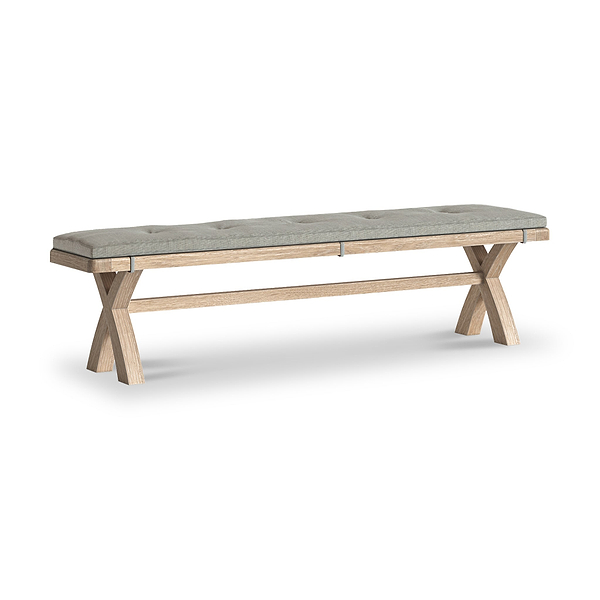 Portland Washed Oak 200cm Cross Leg Dining Bench