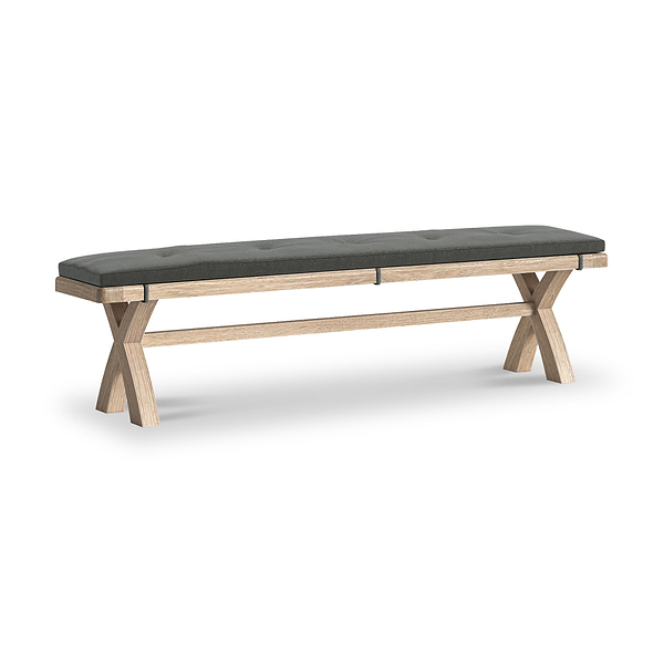 Portland Washed Oak 200cm Cross Leg Dining Bench