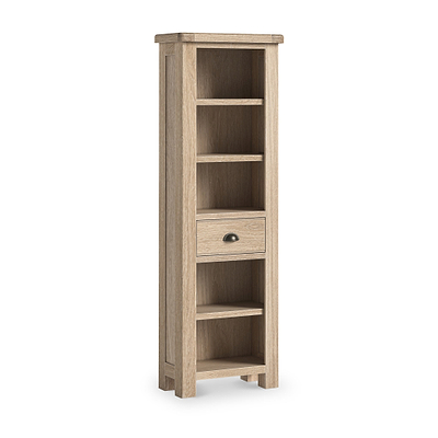 Portland Washed Oak Slim Bookcase