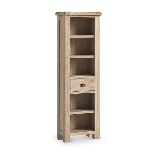 Portland Washed Oak Slim Bookcase