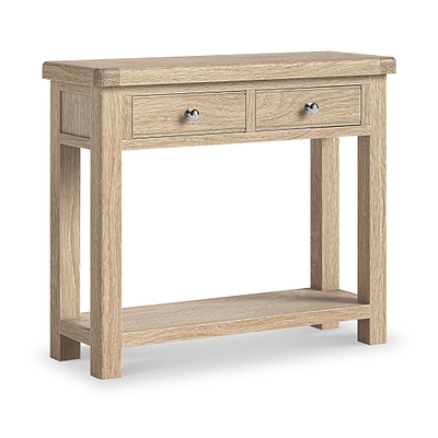 Portland Washed Oak 2 Drawer Console Table