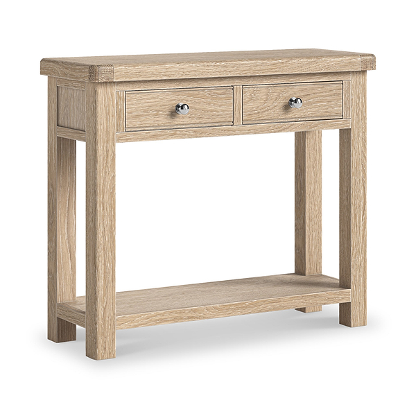Portland Washed Oak 2 Drawer Console Table