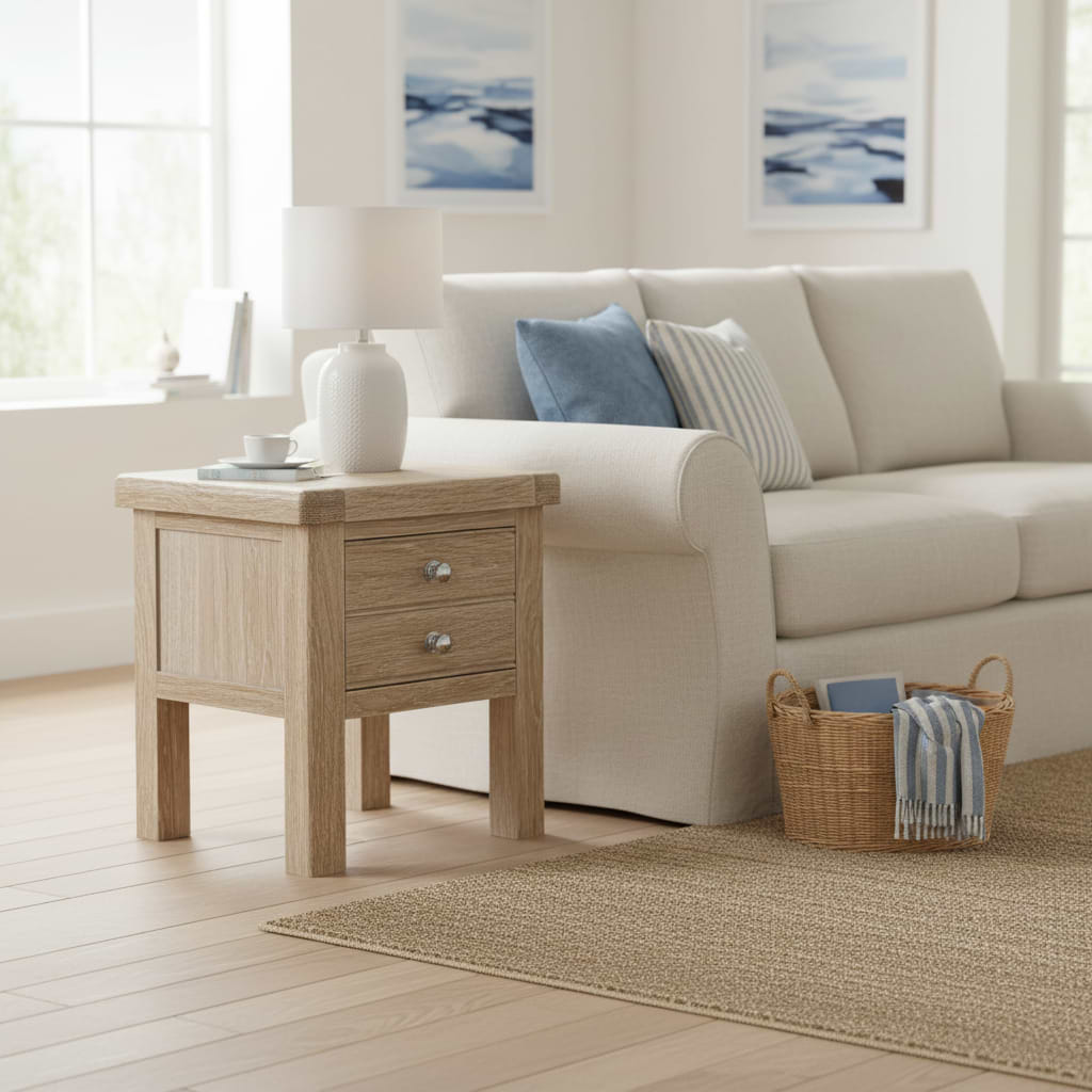 Portland Washed Oak Lamp Table