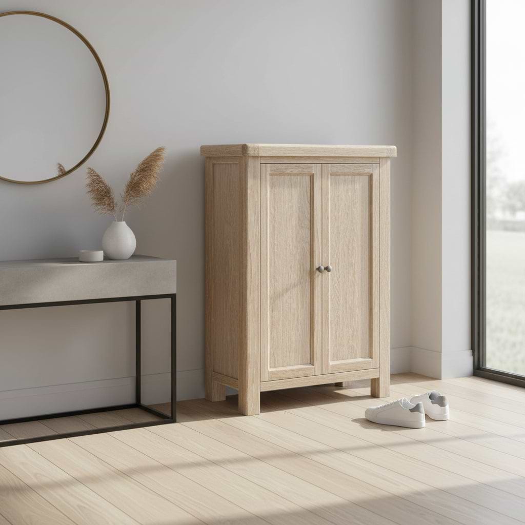 Portland Washed Shoe Storage Cupboard