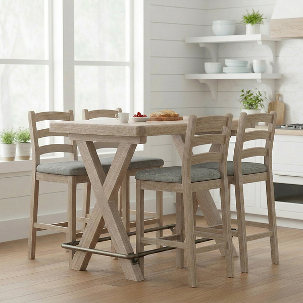 Portland Washed Oak Bar Stool