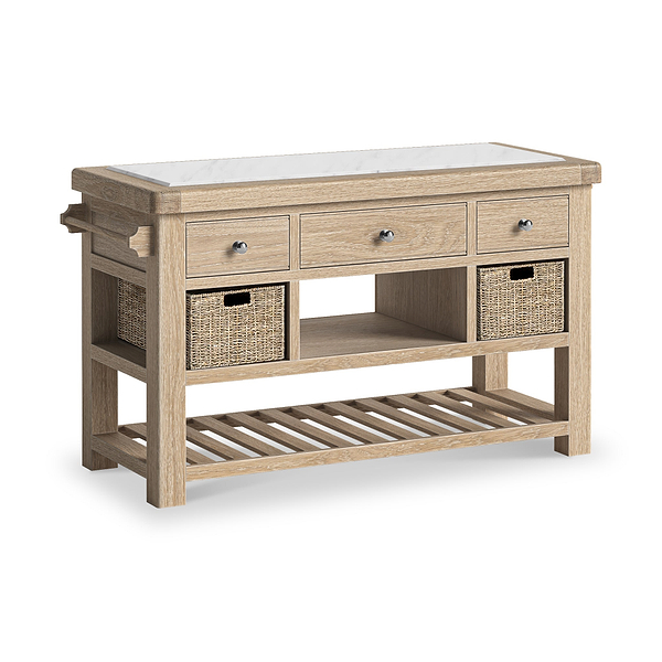 Portland Washed Oak Large Kitchen Island
