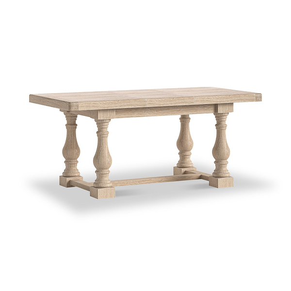 Portland Washed Oak 140-185cm Extendable Turned Dining Table