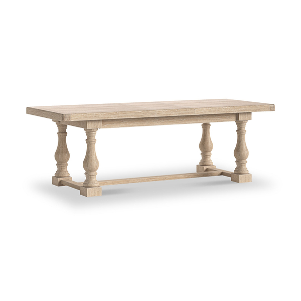Portland Washed Oak 200-245cm Extendable Turned Dining Table