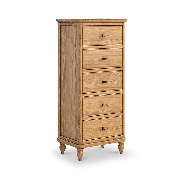 Alderley Oak 5 Drawer Tallboy Chest