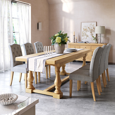 Portland Oak 200-245cm Extending Trestle Dining Table