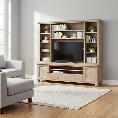 Portland Washed Oak TV & Media Storage Unit