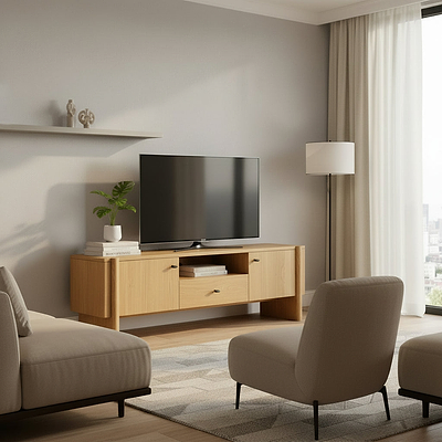 Arden Oak 210cm Wide TV Unit