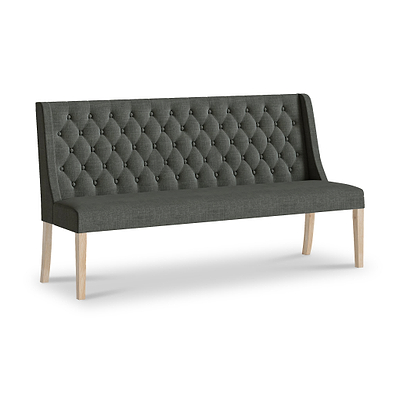 Portland Washed Oak Button Back Dining Sofa