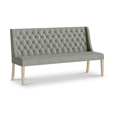 Portland Washed Oak Button Back Dining Sofa