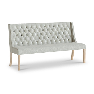 Portland Washed Oak Button Back Dining Sofa