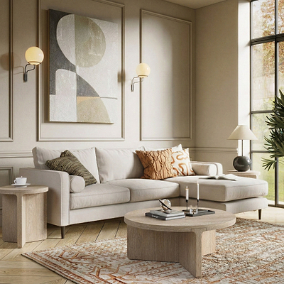 Mylor Washed Oak Round Coffee Table