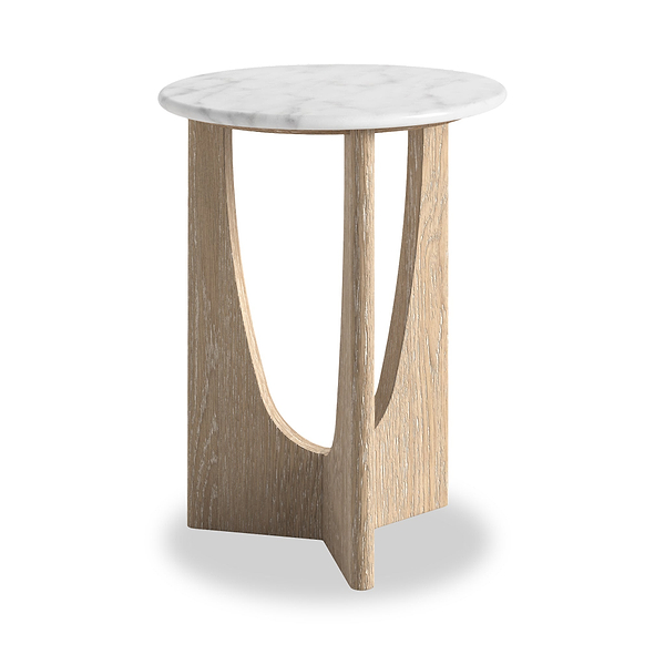Mylor Washed Oak Marble Top Side Table