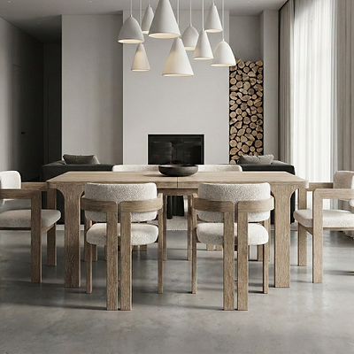 Mylor Washed Oak 165-215cm Extending Dining Table