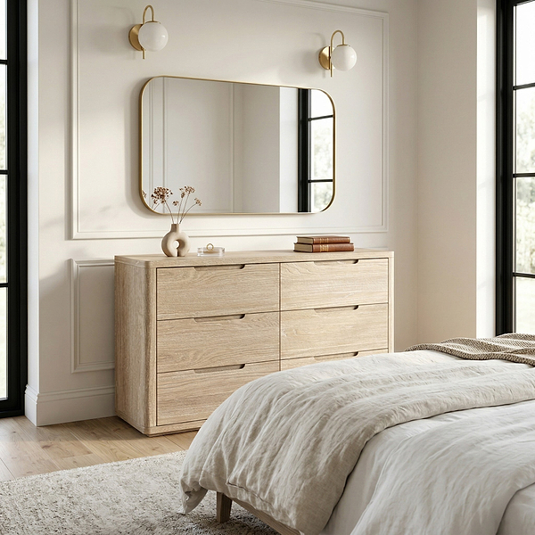 Mylor Washed Oak 6 Drawer Chest