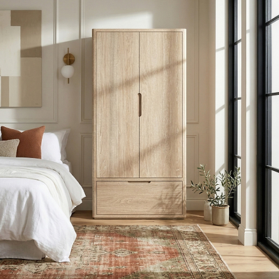 Mylor Washed Oak Double Wardrobe