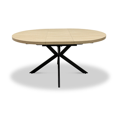 Barker 120cm-160cm Light Oak Effect Extending Dining Table