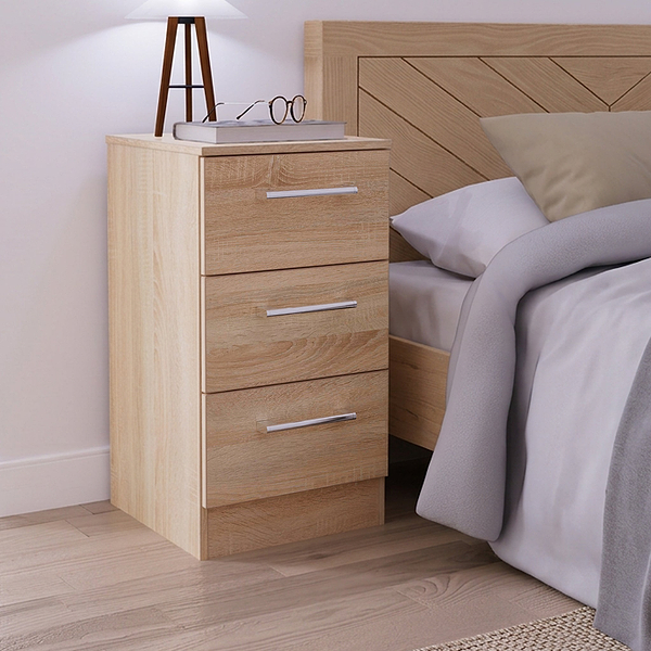Hadley 3 Drawer Bedside Table