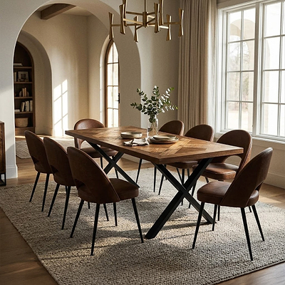 Montford 180cm Elm & Oak Top Dining Table
