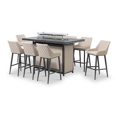 Maze Regal 8 Seat Rectangular Fire Pit Bar Set