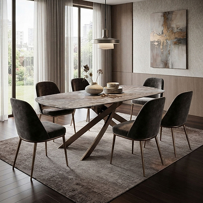 Troy Brown 180cm Sintered Stone Dining Table