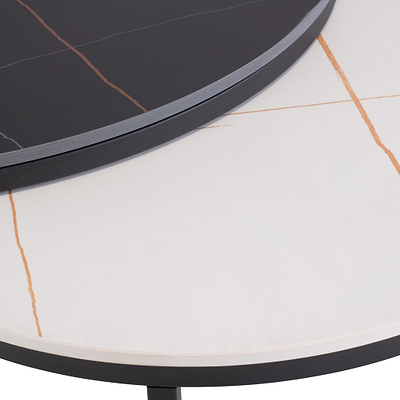 Tora Sintered Stone Round Coffee Table Set