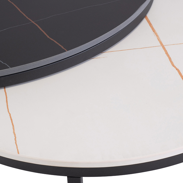 Tora Sintered Stone Round Coffee Table Set