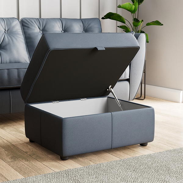 Edison Leather Storage Footstool