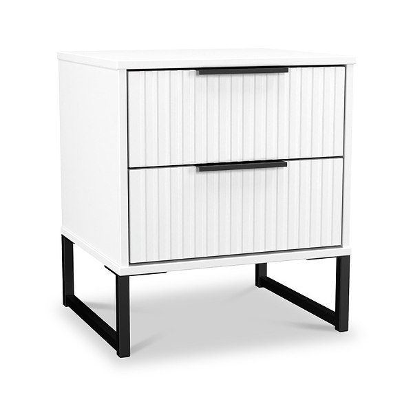 Callo Fluted 2 Drawer Bedside Table