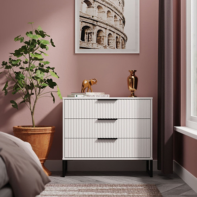 Callo Fluted 3 Drawer Wide Chest