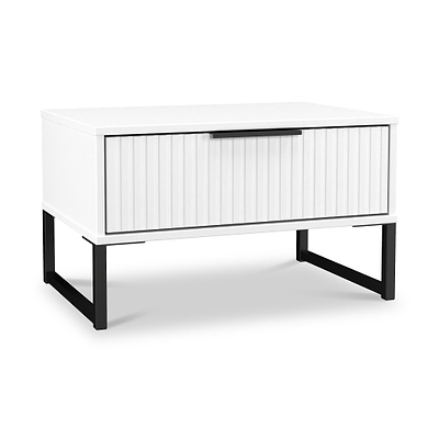 Callo Fluted 1 Drawer Wide Side Table