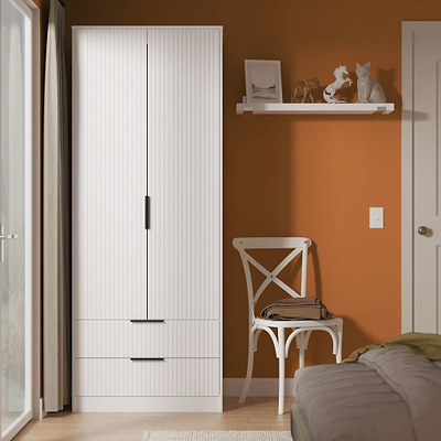 Callo Fluted Double Wardrobe with 2 Drawers