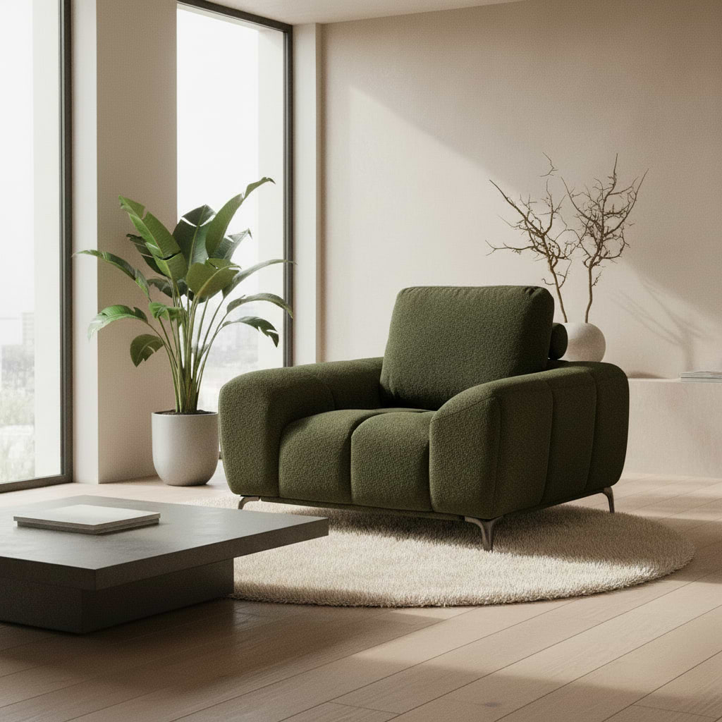 Noelle Textured Fabric Armchair