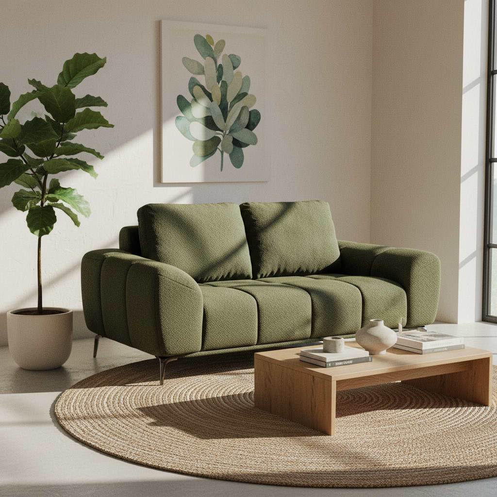 Noelle Textured Fabric 2 Seater Sofa