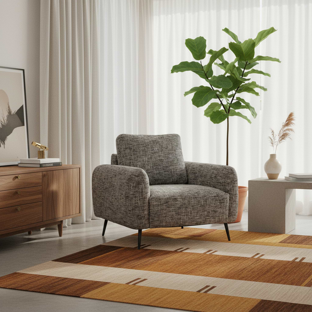 Delphine Multi-tonal Fabric Armchair