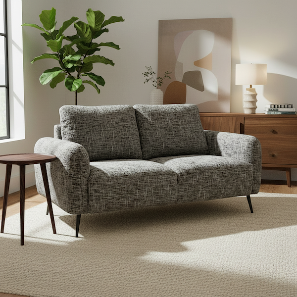 Delphine Multi-tonal Fabric 2 Seater Sofa