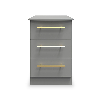 Bramham Grey 3 Drawer Bedside
